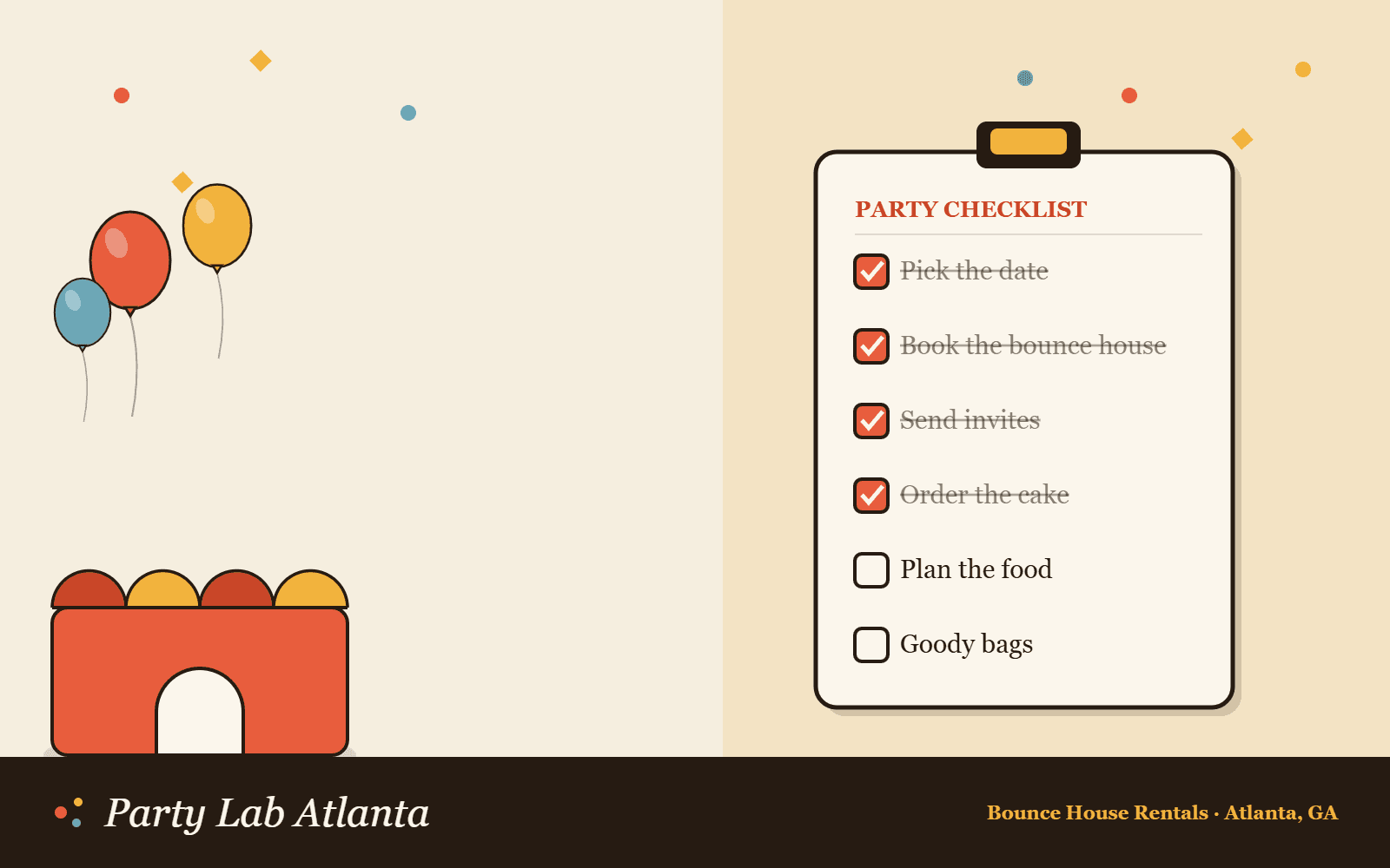 Birthday party checklist for Atlanta families